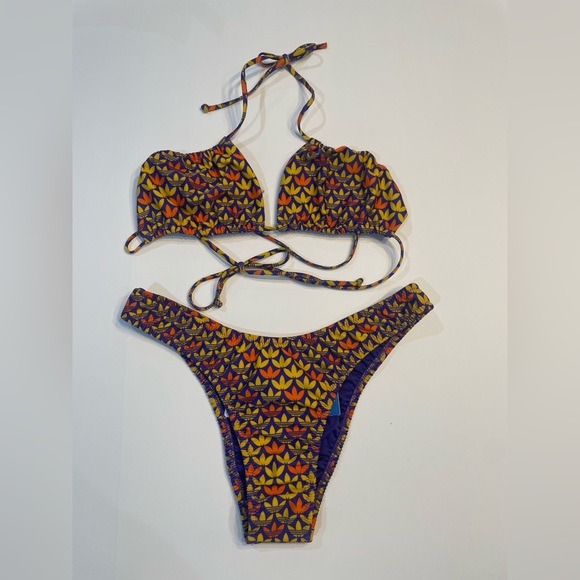 Adidas Purple and Yellow Monogram Bikini Set - Picture 1 of 6